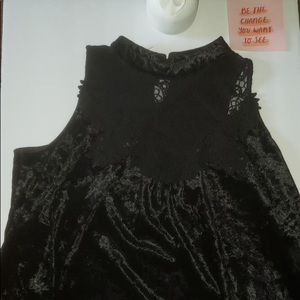 Women’s lace sleeveless velvet blouse